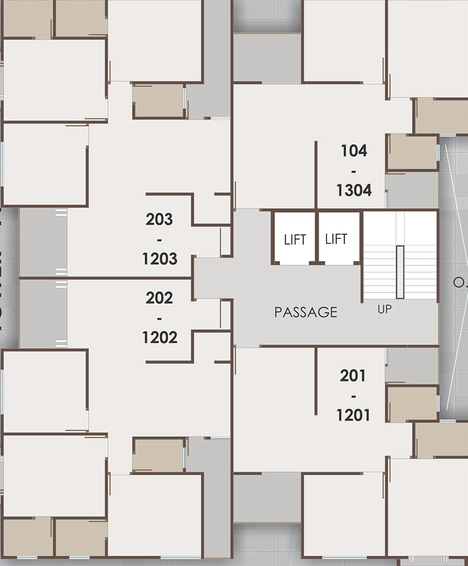 Floor Plan of Shyamal Gajanan Heights in Manjalpur, Vadodara - Image 185170