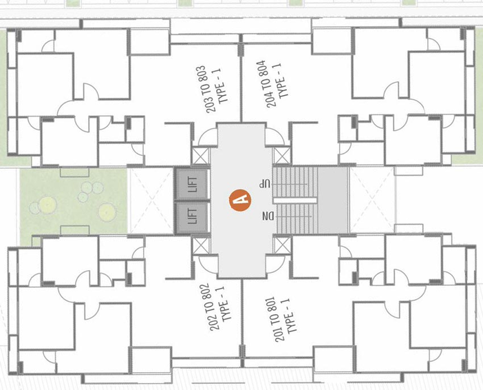 Floor Plan of Karuna Lotus Heights in Koba, Gandhinagar - Image 99478