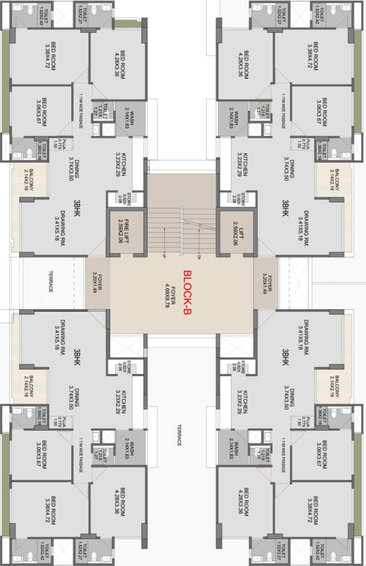 Floor Plan of Status Aurum in Gota, Ahmedabad - Image 99891