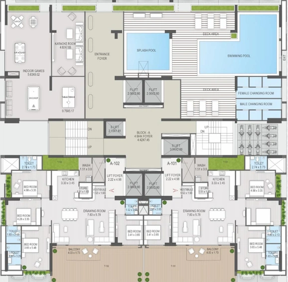 Floor Plan of Tremont Adleap in Vaishnodevi Circle, Ahmedabad - Image 123477