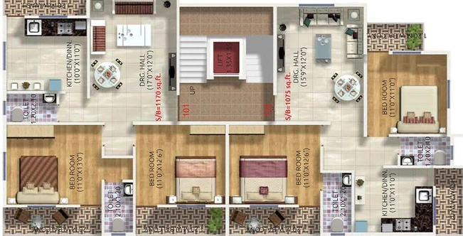 Floor Plan of Shiv Chhatrapati Lichi Residency in Somalwada, Nagpur - Image 166165