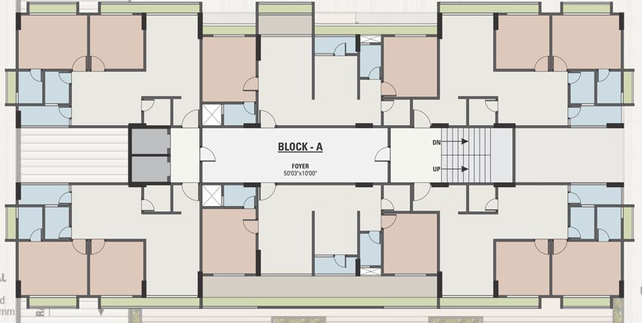 Floor Plan of Shreenathji Mukhar Avenue in Kalol, Gandhinagar - Image 99680