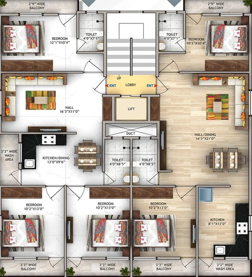 Floor Plan of Ganraya Heights 6 in Jaiprakash Nagar, Nagpur - Image 165500