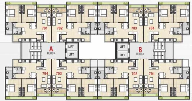 Floor Plan of Sahajanand Sparsh in Pethapur, Gandhinagar - Image 101118