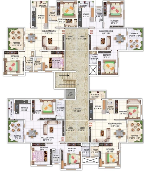 Floor Plan of Ruchita Shivrai Hibiscus in Borgaon, Nagpur - Image 165630