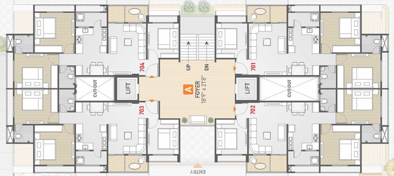 Floor Plan of Yogi Platina in Sargasan, Gandhinagar - Image 99752