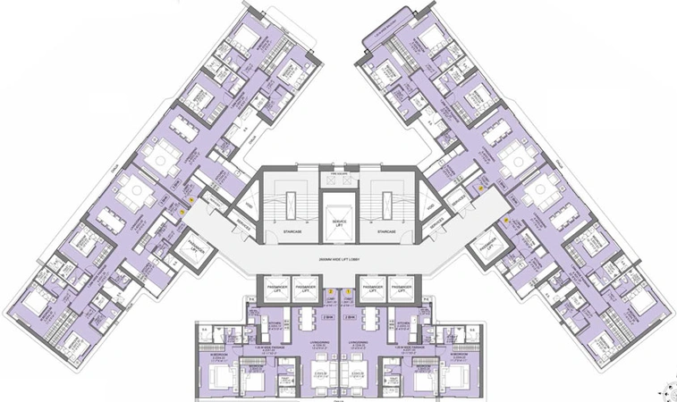 Floor Plan of Sheth Beaumonte in Sion East, Mumbai - Image 28012