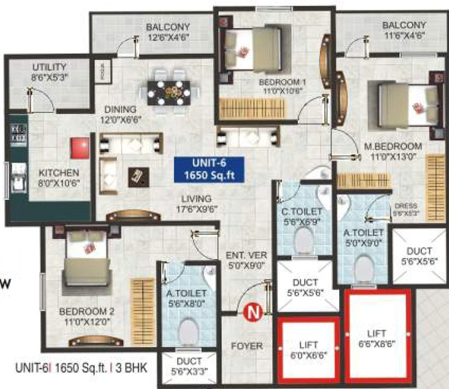 3 BHK Flat in GK Tropical Springs in Whitefield, Bangalore - Image 685317