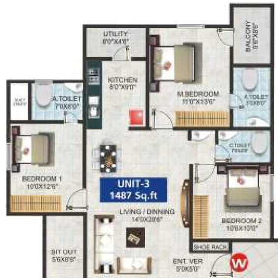 3 BHK Flat in GK Tropical Springs in Whitefield, Bangalore - Image 685316