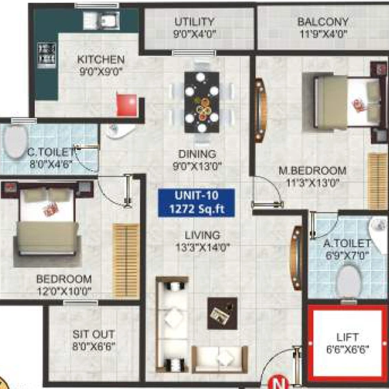 3 BHK Flat in GK Tropical Springs in Whitefield, Bangalore - Image 685315