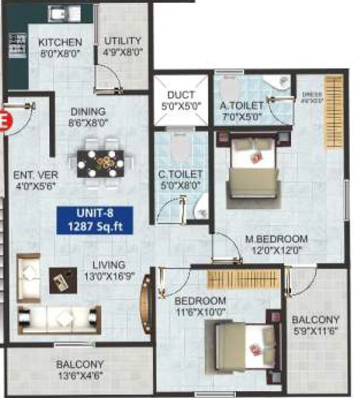 2 BHK Flat in GK Tropical Springs in Whitefield, Bangalore - Image 685314