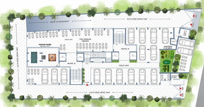 Master Plan of Panchshil Punit Apartment in New Maninagar, Ahmedabad - Image 99910