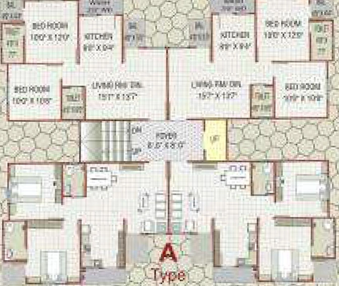 Floor Plan of MR Omkaar Greens in Maneja, Vadodara - Image 193270