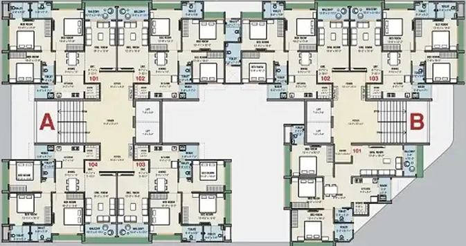 Floor Plan of Panchshil Sundaram in New Maninagar, Ahmedabad - Image 99938