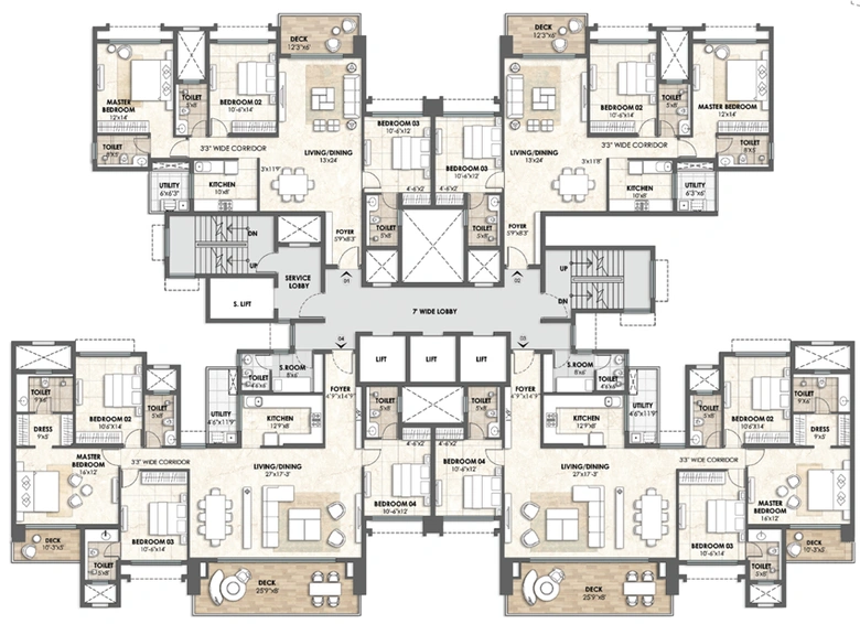 Floor Plan of Lodha Azur in Bannerghatta, Bangalore - Image 100021
