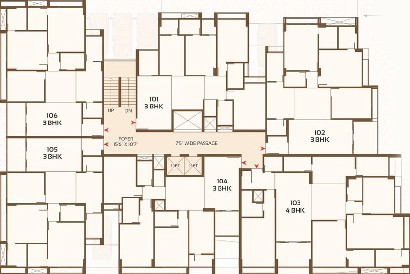 Floor Plan of Panchshil Sheth Serenita in Ellisbridge, Ahmedabad - Image 99956