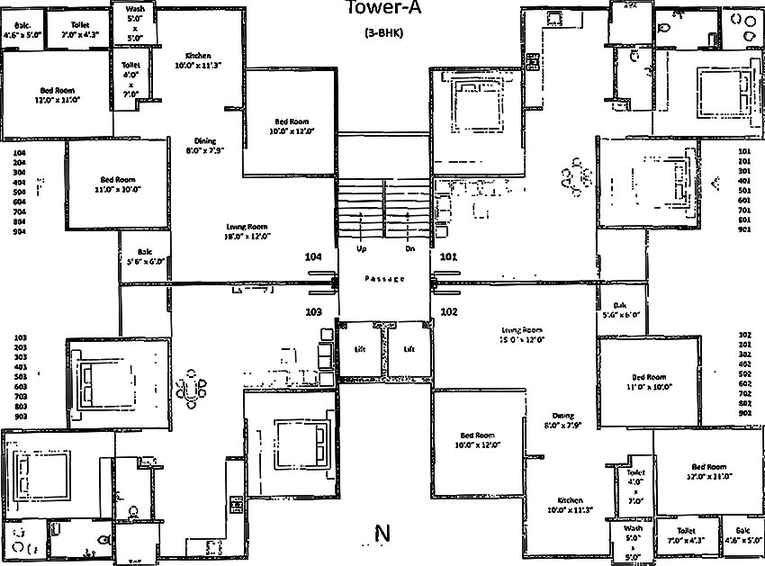 Floor Plan of Shreeji Anand Garden in Gotri, Vadodara - Image 182693