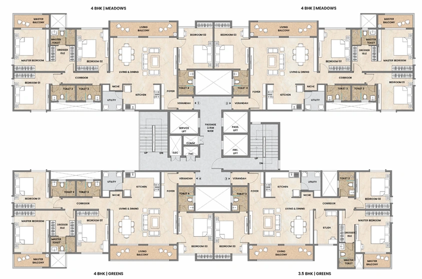 Floor Plan of Mahindra Zen in Begur, Bangalore - Image 100036