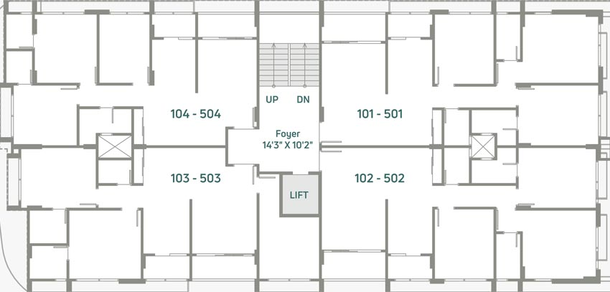 Floor Plan of Hrishiraj H4 in Navrangpura, Ahmedabad - Image 100102