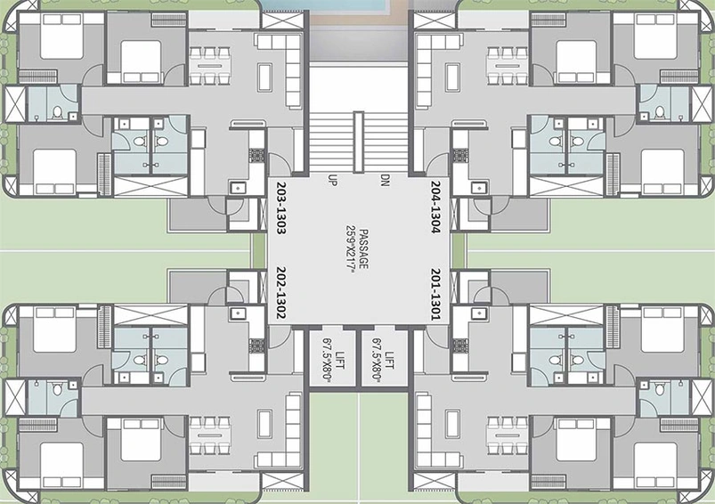 Floor Plan of Safalya Panorama in Kalali, Vadodara - Image 194452