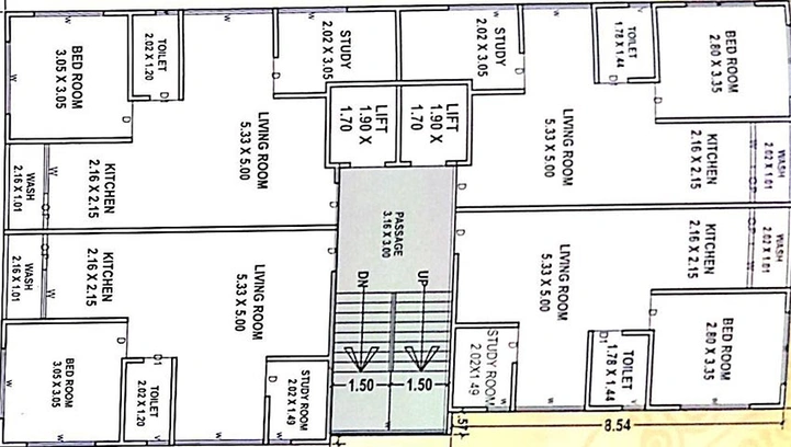 Floor Plan of ZM Mufaddal Heights in Madhavpura, Vadodara - Image 190837