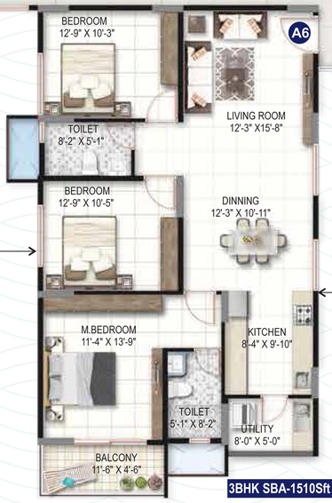 3 BHK Flat in Green Edge Royal View in Whitefield, Bangalore - Image 686129