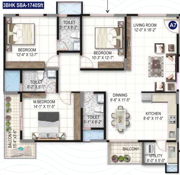 3 BHK Flat in Green Edge Royal View in Whitefield, Bangalore - Image 686130