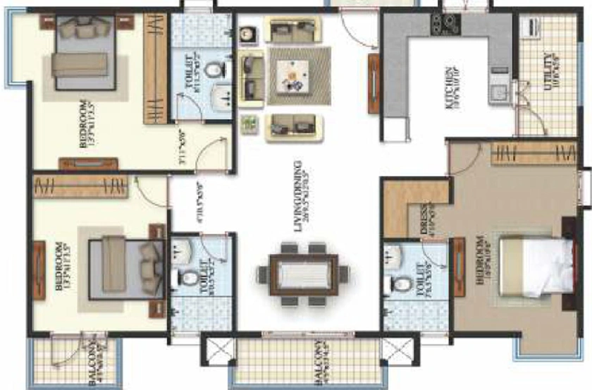 3 BHK Flat in Keerthi Krishna Viva in Sarjapur, Bangalore - Image 686234