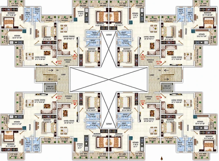 Floor Plan of Maharana Yamuna Apartment in Godhani Road, Nagpur - Image 164695