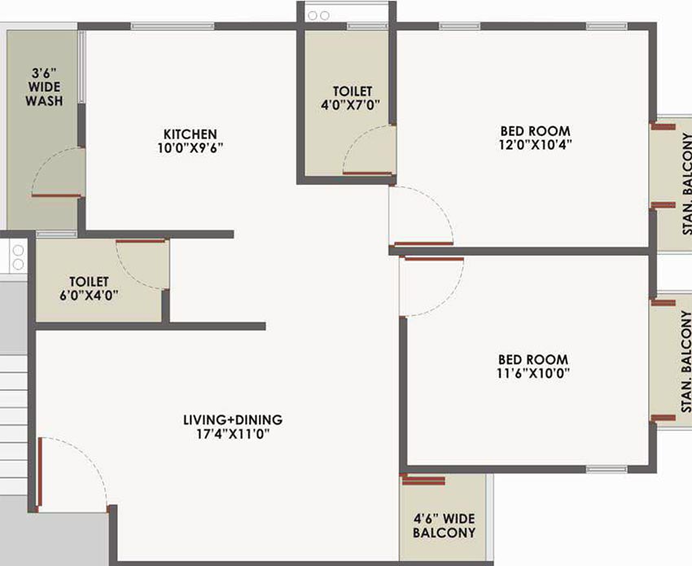 2 BHK Flat in Samanvay Saptarshi in Manjalpur, Vadodara - Image 823973