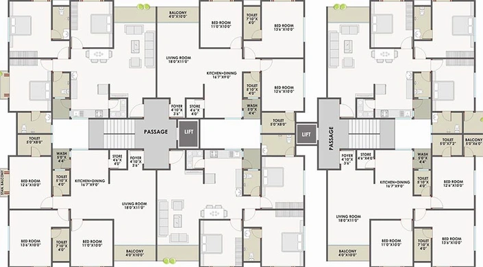 Floor Plan of Samanvay Saptarshi in Manjalpur, Vadodara - Image 193391