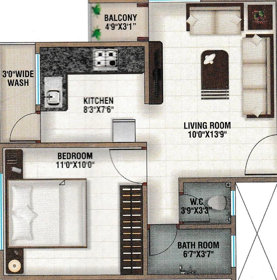1 BHK Flat in Shreem Residency in Akota, Vadodara - Image 826722
