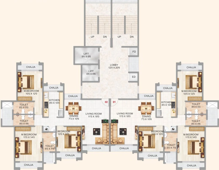 Floor Plan of Varsha Balaji Park in Kharghar, Navi Mumbai - Image 35394