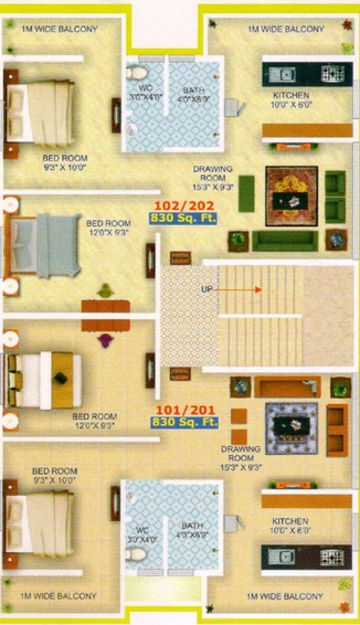 Floor Plan of DPR Katyayani Villa 1 and 2 in Dabha, Nagpur - Image 165491