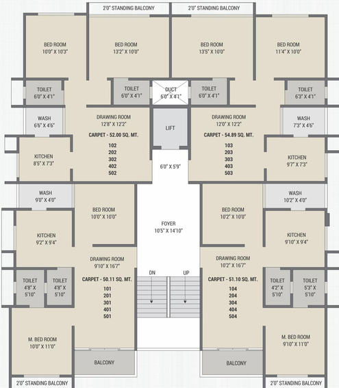 Floor Plan of Shreeji Jaldeep Residency in New Maninagar, Ahmedabad - Image 100261
