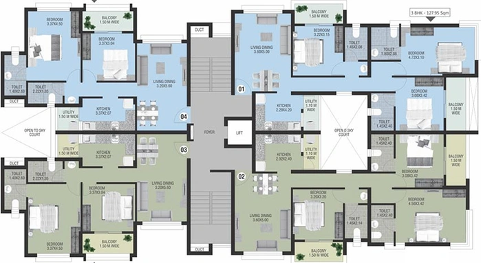 Floor Plan of Mohidin Regina in Dabolim, Goa - Image 155715