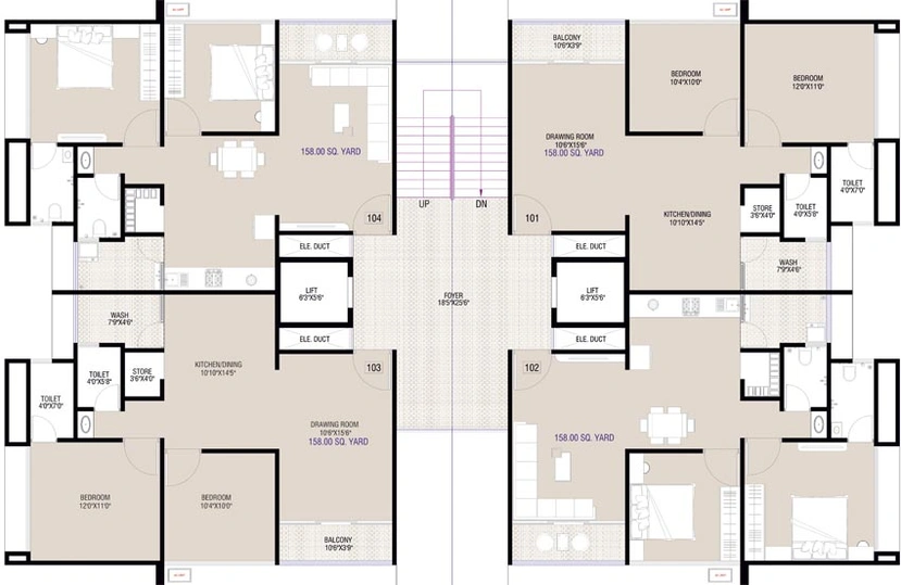 Floor Plan of Shree Samay Exotica in Nana Chiloda, Ahmedabad - Image 100832