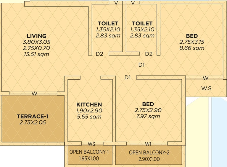 2 BHK Flat in Siddhivinayak Riddhima in Taloja, Navi Mumbai - Image 465677