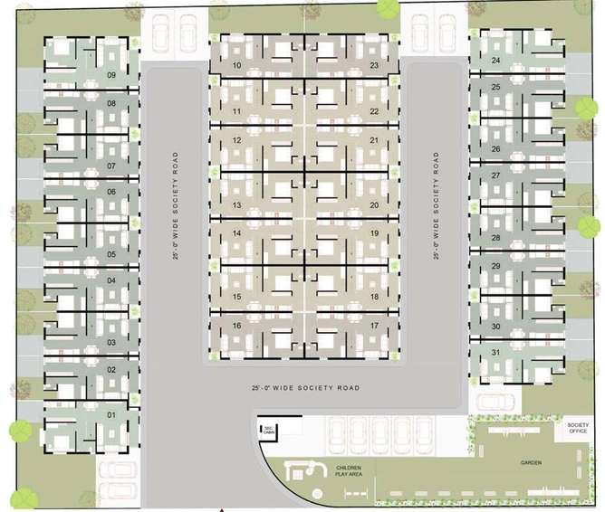 Master Plan of P Bhagirath Sattva Villa in Lambha, Ahmedabad - Image 100272