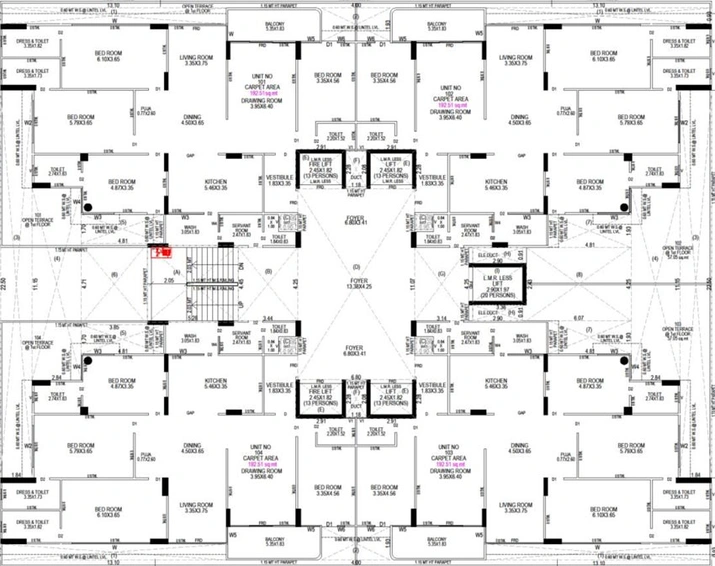 Floor Plan of Kharawala Ekaansh in Ellisbridge, Ahmedabad - Image 100860