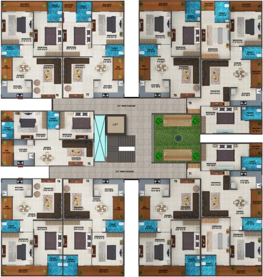 Floor Plan of MM Shrinath Orion Crown in Jakhya, Indore - Image 100908