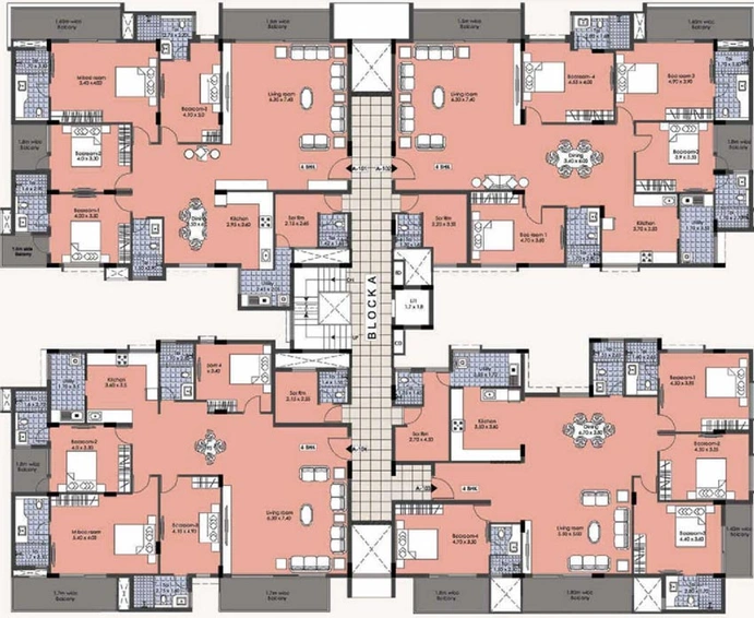 Floor Plan of Esteem Kings Court in JP Nagar, Bangalore - Image 100705