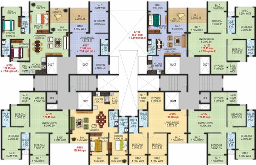 Floor Plan of Talak Lotus Park in Mapusa, Goa - Image 160993