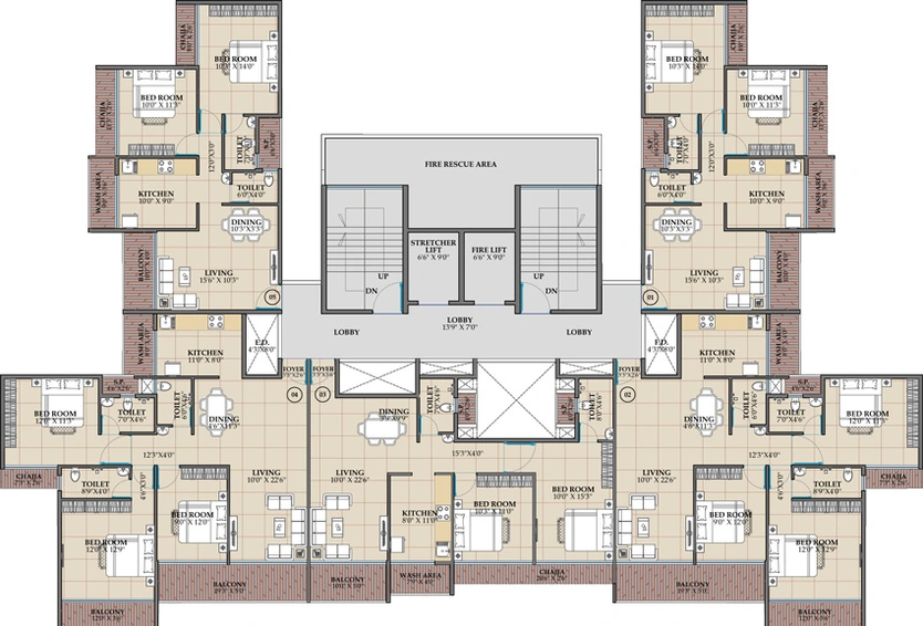 Floor Plan of NMS One 27 in Kharghar, Navi Mumbai - Image 35458