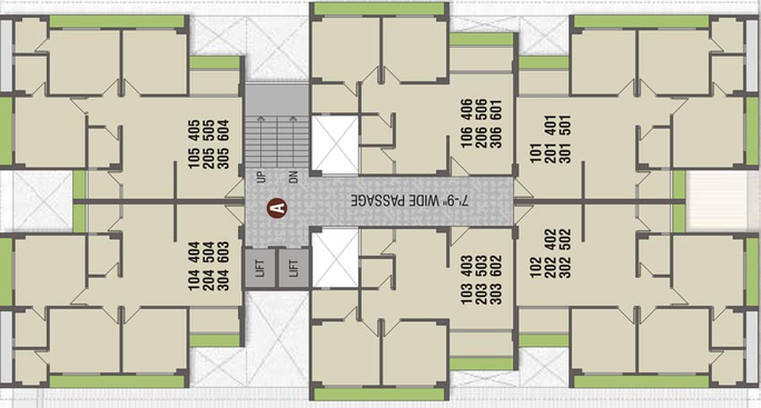 Floor Plan of Siddharth Heights in Vavol, Gandhinagar - Image 100955