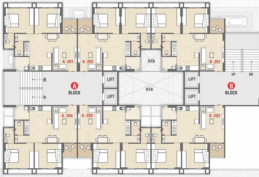 Floor Plan of Shreeji Sahjanand Srushti in Sargasan, Gandhinagar - Image 100963