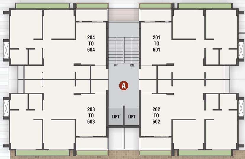 Floor Plan of Om Shivam Residency in Vavol, Gandhinagar - Image 101295