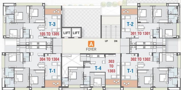Floor Plan of Maruti Pratishtha Heights in Kudasan, Gandhinagar - Image 101304
