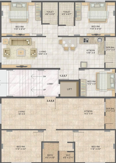Floor Plan of Roongta Shree Tirumala Vandan in Rajiv Nagar, Nashik - Image 165349