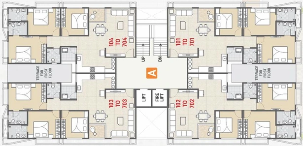 Floor Plan of Shreeji Siddheshwari Elite in Pethapur, Gandhinagar - Image 100972
